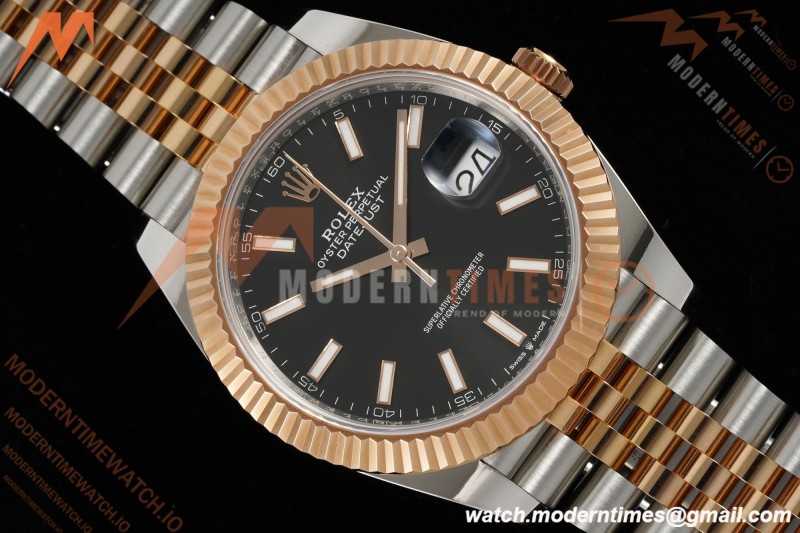 Rolex - Datejust 126331 41mm 904L Gain Weight Jub Flt RG/SS Blk/Stk ARF SH3235