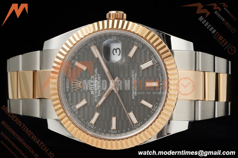 Rolex - Datejust 126331 41mm 904L Gain Weight Oys Flt RG/SS Grey/Stk ARF SH3235