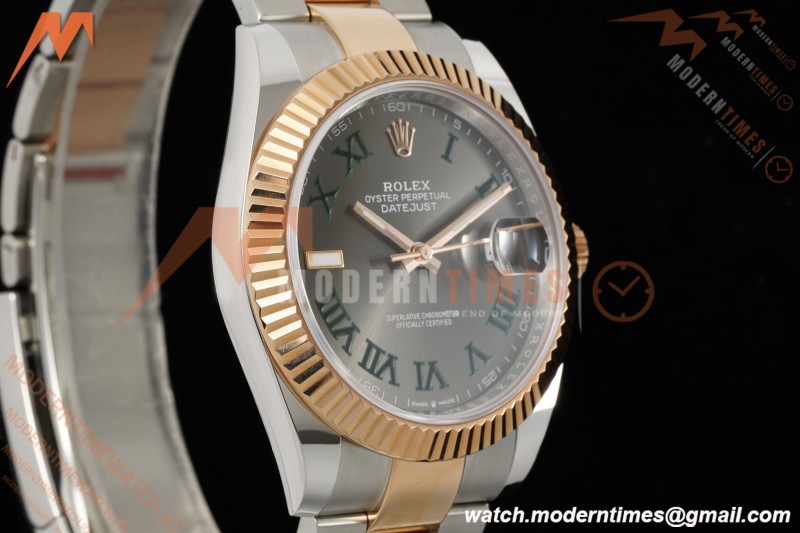 Rolex - Datejust 126331 41mm Wimbledon 904L Gain Weight Oys Flt RG/SS Grey/Rmn ARF SH3235 | 롤렉스 - 데이트저스트 126331 41mm 윔블던 904L 게인 웨이트 오이스터 퍼페츄얼 RG/SS 그레이/Rmn ARF SH3235