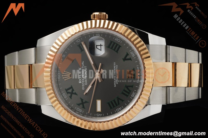 Rolex - Datejust 126331 41mm Wimbledon 904L Gain Weight Oys Flt RG/SS Grey/Rmn ARF SH3235 | 롤렉스 - 데이트저스트 126331 41mm 윔블던 904L 게인 웨이트 오이스터 퍼페츄얼 RG/SS 그레이/Rmn ARF SH3235