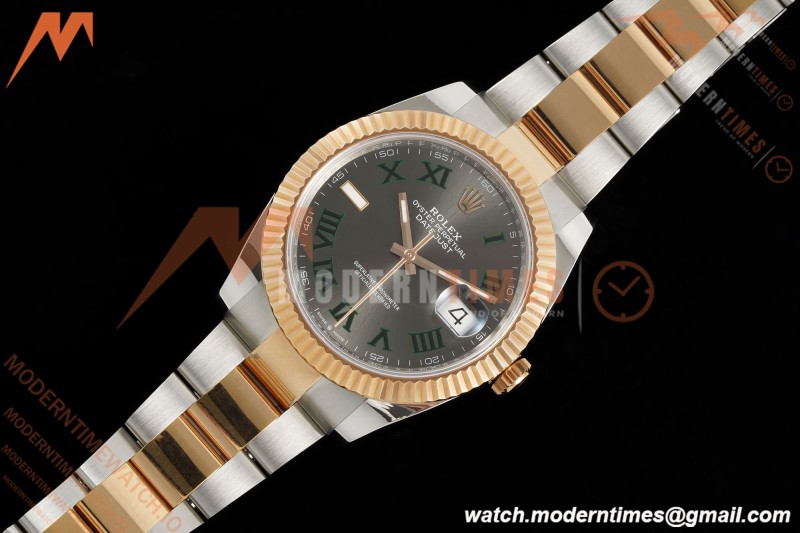 Rolex - Datejust 126331 41mm Wimbledon 904L Gain Weight Oys Flt RG/SS Grey/Rmn ARF SH3235 | 롤렉스 - 데이트저스트 126331 41mm 윔블던 904L 게인 웨이트 오이스터 퍼페츄얼 RG/SS 그레이/Rmn ARF SH3235