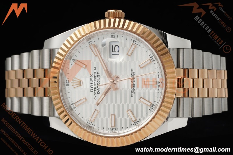Rolex - Datejust 126331 41mm 904L Gain Weight Jub Flt RG/SS Silv/Stk ARF SH3235