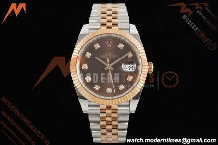 Rolex - Datejust 126331 41mm 904L Gain Weight Jub Flt RG/SS Brn/Dia ARF SH3235
