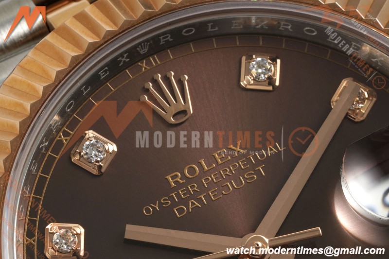 Rolex - Datejust 126331 41mm 904L Gain Weight Jub Flt RG/SS Brn/Dia ARF SH3235 | 롤렉스 - 데이트저스트 126331 41mm 904L 게인 웨이트 주브 플랫 레드/스틸 브라운/다이아 ARF SH3235
