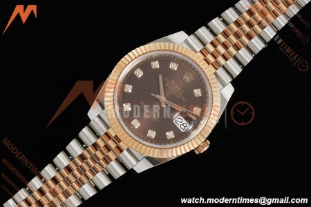Rolex - Datejust 126331 41mm 904L Gain Weight Jub Flt RG/SS Brn/Dia ARF SH3235