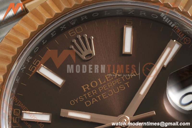 Rolex - Datejust 126331 41mm 904L Gain Weight Jub Flt RG/SS Brn/Stk ARF SH3235