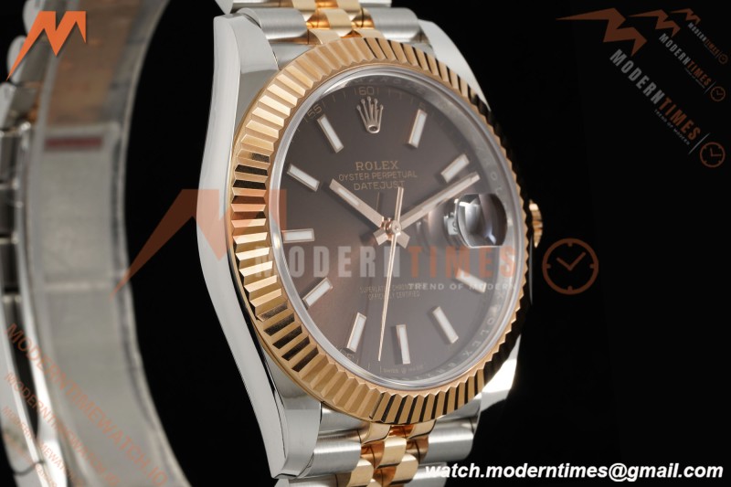 Rolex - Datejust 126331 41mm 904L Gain Weight Jub Flt RG/SS Brn/Stk ARF SH3235