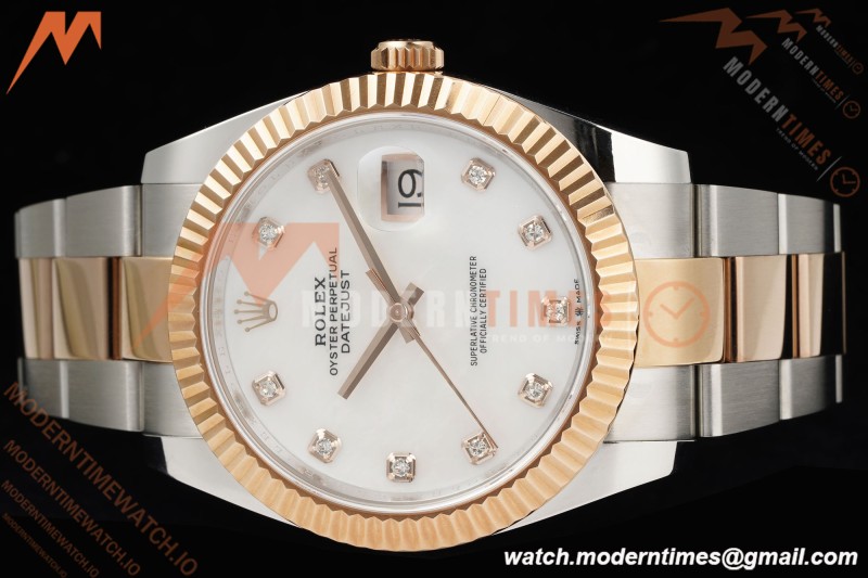 Rolex - Datejust 126331 41mm 904L Gain Weight Oys Flt RG/SS W-Mop/Dia ARF SH3235 | 롤렉스 - 데이트저스트 126331 41mm 904L 게인 웨이트 오이스터 퍼페츄얼 RG/SS W-Mop/Stk ARF SH3235