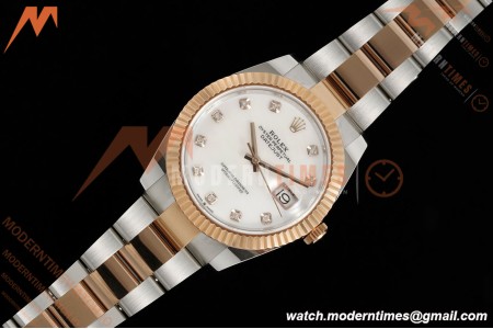 Rolex - Datejust 126331 41mm 904L Gain Weight Oys Flt RG/SS W-Mop/Dia ARF SH3235