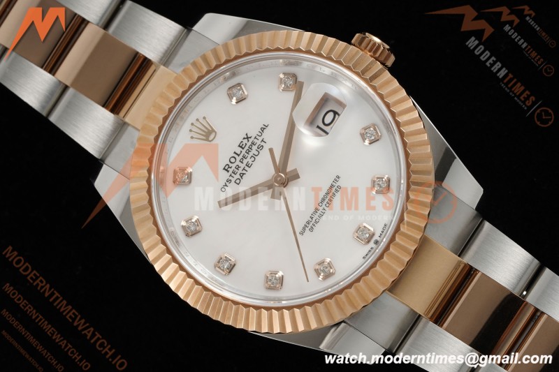 Rolex - Datejust 126331 41mm 904L Gain Weight Oys Flt RG/SS W-Mop/Dia ARF SH3235 | 롤렉스 - 데이트저스트 126331 41mm 904L 게인 웨이트 오이스터 퍼페츄얼 RG/SS W-Mop/Stk ARF SH3235