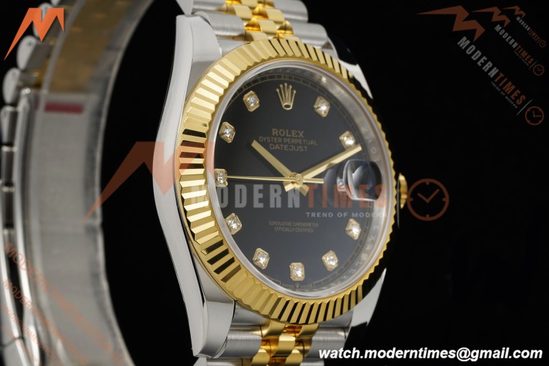 Rolex - Datejust 126333 41mm 904L Gain Weight Jub Flt YG/SS Blk/Dia ARF SH3235 | 롤렉스 - 데이트저스트 126333 41mm 904L 게인 웨이트 주브 플랫 YG/SS 블랙/다이아 ARF SH3235