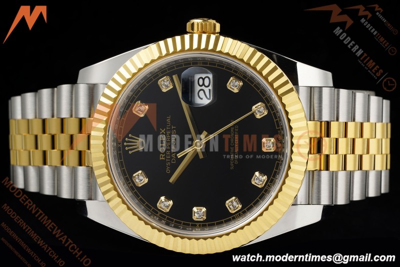 Rolex - Datejust 126333 41mm 904L Gain Weight Jub Flt YG/SS Blk/Dia ARF SH3235 | 롤렉스 - 데이트저스트 126333 41mm 904L 게인 웨이트 주브 플랫 YG/SS 블랙/다이아 ARF SH3235