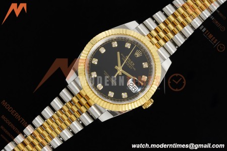 Rolex - Datejust 126333 41mm 904L Gain Weight Jub Flt YG/SS Blk/Dia ARF SH3235