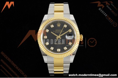 Rolex - Datejust 126333 41mm 904L Gain Weight Oys Flt YG/SS Blk/Dia ARF SH3235