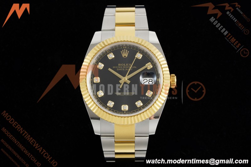 Rolex - Datejust 126333 41mm 904L Gain Weight Oys Flt YG/SS Blk/Dia ARF SH3235