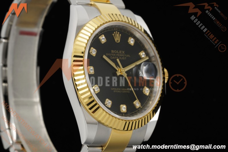 Rolex - Datejust 126333 41mm 904L Gain Weight Oys Flt YG/SS Blk/Dia ARF SH3235