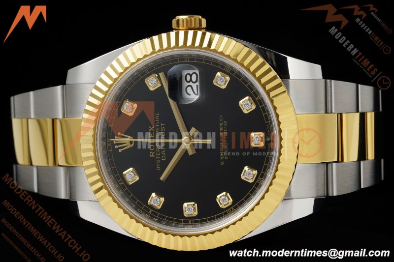 Rolex - Datejust 126333 41mm 904L Gain Weight Oys Flt YG/SS Blk/Dia ARF SH3235