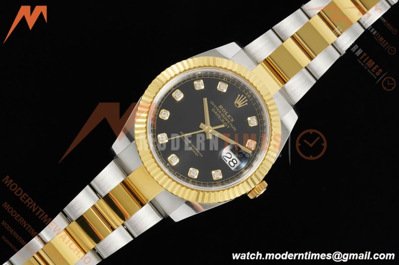 Rolex - Datejust 126333 41mm 904L Gain Weight Oys Flt YG/SS Blk/Dia ARF SH3235