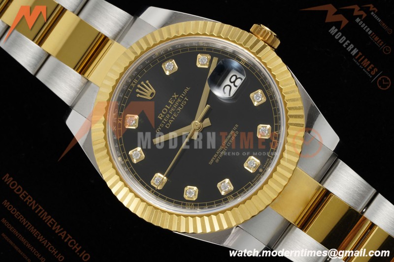 Rolex - Datejust 126333 41mm 904L Gain Weight Oys Flt YG/SS Blk/Dia ARF SH3235