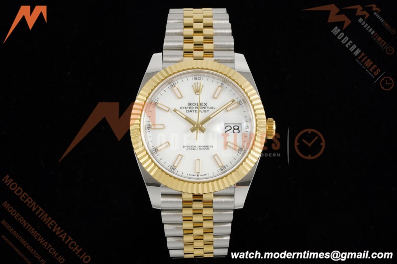 Rolex - Datejust 126333 41mm 904L Gain Weight Jub Flt YG/SS Wht/Stk ARF SH3235