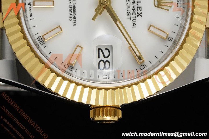 Rolex - Datejust 126333 41mm 904L Gain Weight Jub Flt YG/SS Wht/Stk ARF SH3235