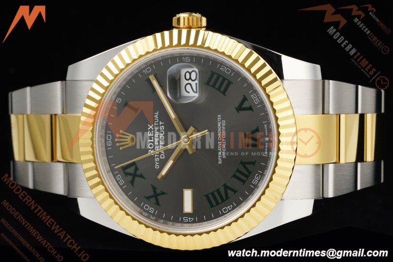 Rolex - Datejust 126333 41mm Wimbledon 904L Gain Weight Oys Flt YG/SS Grey/Rmn ARF SH3235