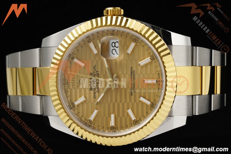 Rolex - Datejust 126333 41mm 904L Gain Weight Oys Flt YG/SS G-Wave/Stk ARF SH3235