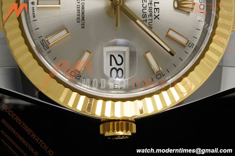 Rolex - Datejust 126333 41mm 904L Gain Weight Oys Flt YG/SS Silv/Stk ARF SH3235
