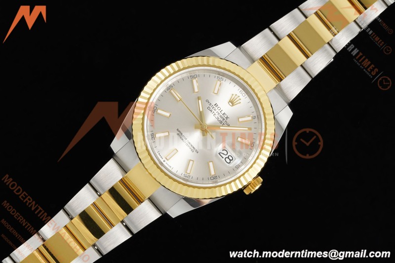 Rolex - Datejust 126333 41mm 904L Gain Weight Oys Flt YG/SS Silv/Stk ARF SH3235