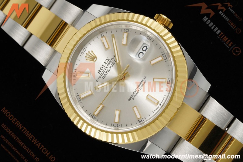 Rolex - Datejust 126333 41mm 904L Gain Weight Oys Flt YG/SS Silv/Stk ARF SH3235