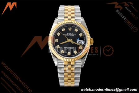 Rolex - Datejust 126233 36mm Jub Flt 904L YG/SS Blk/Dia VSF VS3235 | 롤렉스 - 데이트저스트 126233 36mm 주브 플랫 904L YG/SS 블랙/다이아 VSF VS3235