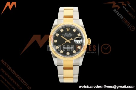 Rolex - Datejust 126233 36mm Oys Flt 904L YG/SS Blk/Dia ARF SH3235 | 롤렉스 - 데이트저스트 126233 36mm 오이즈 플라이백 904L YG/SS 블랙/다이아 ARF SH3235