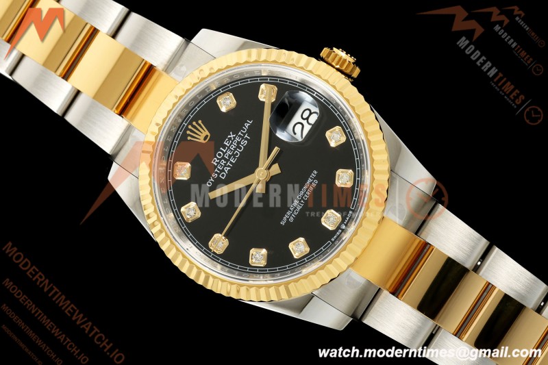 Rolex - Datejust 126233 36mm Oys Flt 904L YG/SS Blk/Dia ARF SH3235