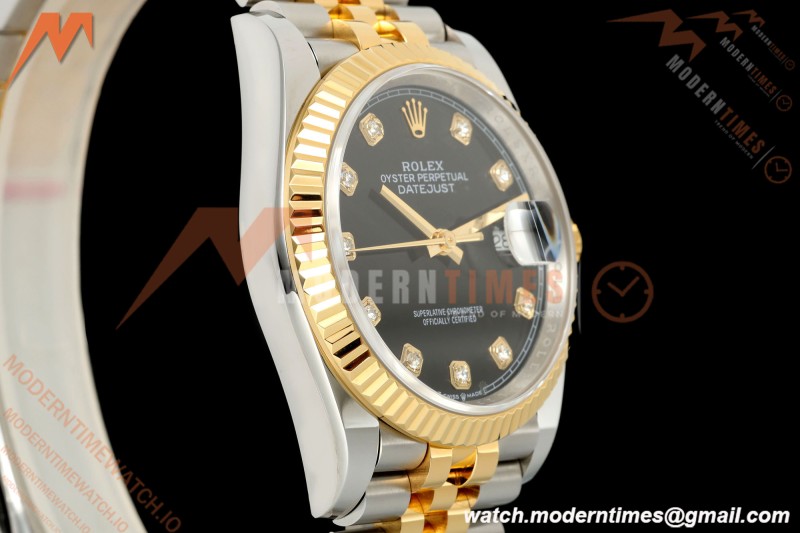 Rolex - Datejust 126233 36mm Jub Flt 904L YG/SS Blk/Dia ARF SH3235