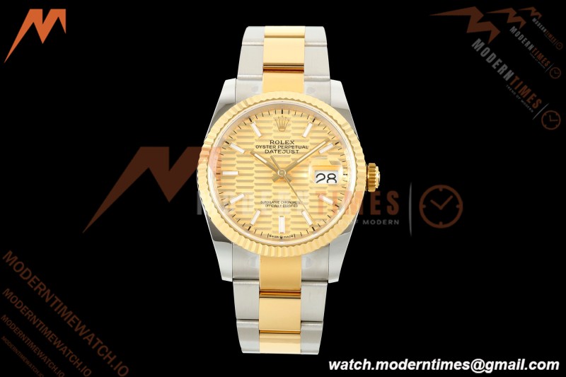 Rolex - Datejust 126233 36mm Oys Flt 904L YG/SS G-Wave/Stk ARF SH3235 | 롤렉스 - 데이트저스트 126233 36mm 오이즈 플라이백 904L YG/SS G-웨이브/Stk ARF SH3235