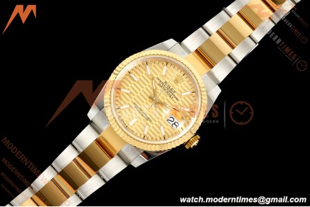 Rolex - Datejust 126233 36mm Oys Flt 904L YG/SS G-Wave/Stk ARF SH3235 | 롤렉스 - 데이트저스트 126233 36mm 오이즈 플라이백 904L YG/SS G-웨이브/Stk ARF SH3235