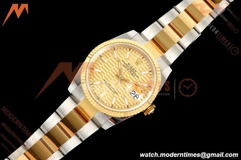Rolex - Datejust 126233 36mm Oys Flt 904L YG/SS G-Wave/Stk ARF SH3235 | 롤렉스 - 데이트저스트 126233 36mm 오이즈 플라이백 904L YG/SS G-웨이브/Stk ARF SH3235