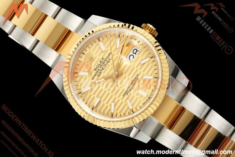 Rolex - Datejust 126233 36mm Oys Flt 904L YG/SS G-Wave/Stk ARF SH3235 | 롤렉스 - 데이트저스트 126233 36mm 오이즈 플라이백 904L YG/SS G-웨이브/Stk ARF SH3235