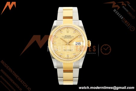 Rolex - Datejust 126233 36mm Oys Flt 904L YG/SS G-Wave/Dia ARF SH3235 | 롤렉스 - 데이트저스트 126233 36mm 오이즈 플라이백 904L YG/SS G-웨이브/다이아 ARF SH3235