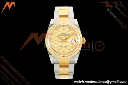 Rolex - Datejust 126233 36mm Oys Flt 904L YG/SS G-Wave/Dia ARF SH3235 | 롤렉스 - 데이트저스트 126233 36mm 오이즈 플라이백 904L YG/SS G-웨이브/다이아 ARF SH3235