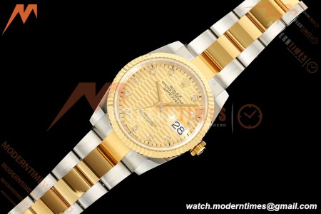Rolex - Datejust 126233 36mm Oys Flt 904L YG/SS G-Wave/Dia ARF SH3235 | 롤렉스 - 데이트저스트 126233 36mm 오이즈 플라이백 904L YG/SS G-웨이브/다이아 ARF SH3235