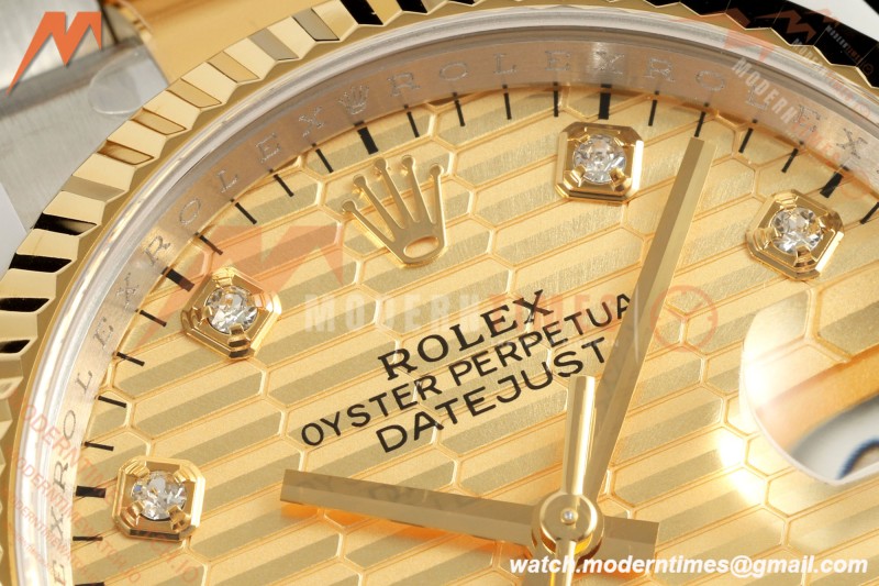 Rolex - Datejust 126233 36mm Oys Flt 904L YG/SS G-Wave/Dia ARF SH3235
