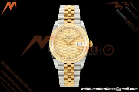 Rolex - Datejust 126233 36mm Jub Flt 904L YG/SS G-Wave/Dia ARF SH3235 | 롤렉스 - 데이트저스트 126233 36mm 주브 플랫 904L YG/SS G-웨이브/다이아 ARF SH3235