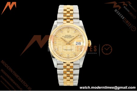 Rolex - Datejust 126233 36mm Jub Flt 904L YG/SS G-Wave/Dia ARF SH3235 | 롤렉스 - 데이트저스트 126233 36mm 주브 플랫 904L YG/SS G-웨이브/다이아 ARF SH3235