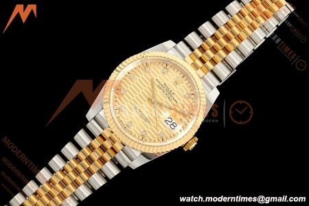 Rolex - Datejust 126233 36mm Jub Flt 904L YG/SS G-Wave/Dia ARF SH3235 | 롤렉스 - 데이트저스트 126233 36mm 주브 플랫 904L YG/SS G-웨이브/다이아 ARF SH3235
