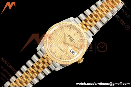 Rolex - Datejust 126233 36mm Jub Flt 904L YG/SS G-Wave/Dia ARF SH3235 | 롤렉스 - 데이트저스트 126233 36mm 주브 플랫 904L YG/SS G-웨이브/다이아 ARF SH3235