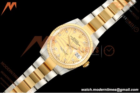 Rolex - Datejust 126233 36mm Oys Flt 904L YG/SS G-Palm/Dia ARF SH3235 | 롤렉스 - 데이트저스트 126233 36mm 오이즈 플렛 904L YG/SS G-팜/다이아 ARF SH3235
