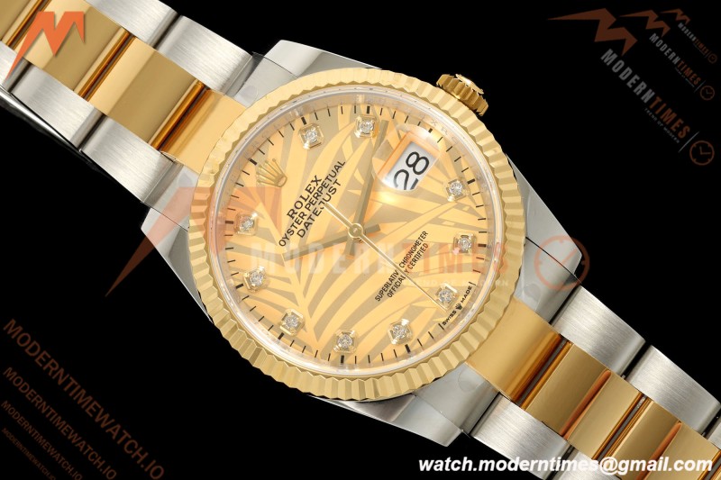 Rolex - Datejust 126233 36mm Oys Flt 904L YG/SS G-Palm/Dia ARF SH3235