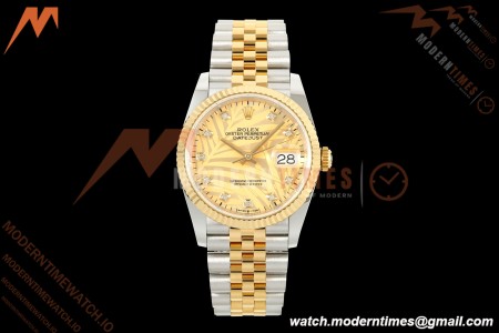 Rolex - Datejust 126233 36mm Jub Flt 904L YG/SS G-Palm/Dia ARF SH3235
