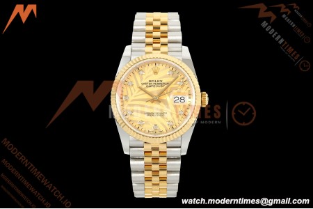 Rolex - Datejust 126233 36mm Jub Flt 904L YG/SS G-Palm/Dia ARF SH3235 | 롤렉스 - 데이트저스트 126233 36mm 주브 플랫 904L YG/SS G-팜/다이아 ARF SH3235